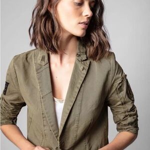 Zadig and Voltaire Military Jacket Distressed Grunge MED